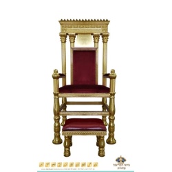 כסא אליהו הנביא דגם בית המקדש – זהב בורדו