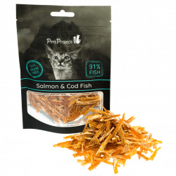 Pets Project פטס פרוג’קט 50 גרם חטיף לחתול סלמון עם דג קוד