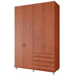 Oren | ארון בגדים איכותי מסנדוויץ’ עם 4 דלתות מגירות ובמת רגליים 180 ס״מ – 4 דלתות