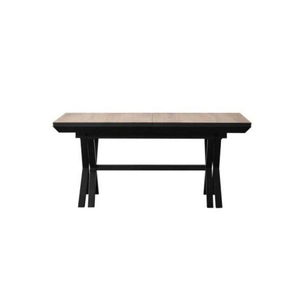 EXPRESS | שולחן אוכל איכותי ופונקציונאלי נפתח ל- 4.80 מ׳ עם 6 הגדלות ורגלים מתפצלות אפור מבריק