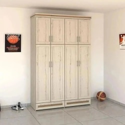 דביר 1.60 מ’ | ארון בגדים איכותי עם 4 דלתות בעיצוב כפרי וחלוקה פרקטית 320 ס״מ – 8 דלתות