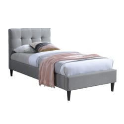 Misty | מיטת יחיד בעיצוב רך מבד אפור / 90/190 ס״מ