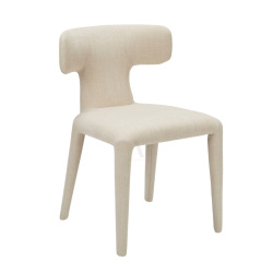 CHIC | כסא אוכל שיקי בעיצוב אבסטרקטי בבד אריג שמנת