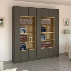 Gilboa | ספריה מעוצבת עם מדפי תצוגה 233 ס״מ – 7 דלתות