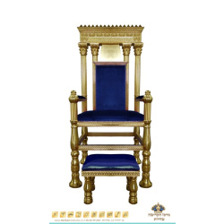 כסא אליהו הנביא דגם בית המקדש – זהב כחול