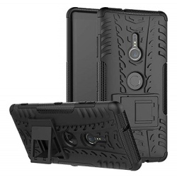 כיסוי extreme armor kickstand בצבע שחור-שחור ל-sony xperia xz3