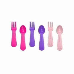 סט כפיות ומזלגות ורוד Lunch Punch Fork & Spoon Set – Pink