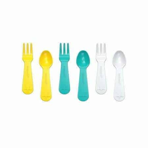 סט כפיות ומזלגות צהוב Lunch Punch Fork & Spoon Set – Yellow