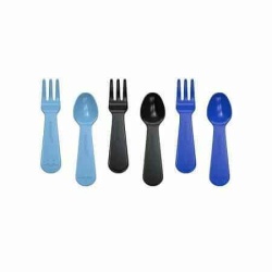 סט כפיות ומזלגות כחול Lunch Punch Fork & Spoon Set – Blue