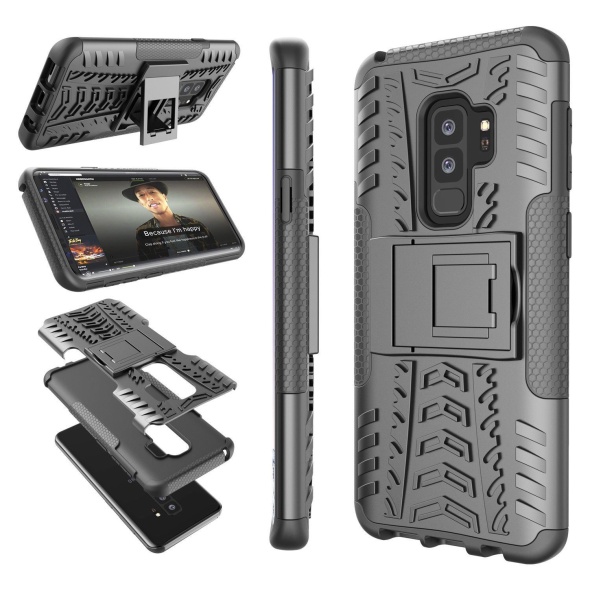 כיסוי extreme armor kickstand בצבע שחור-שחור לגלקסי 9 – galaxy s9