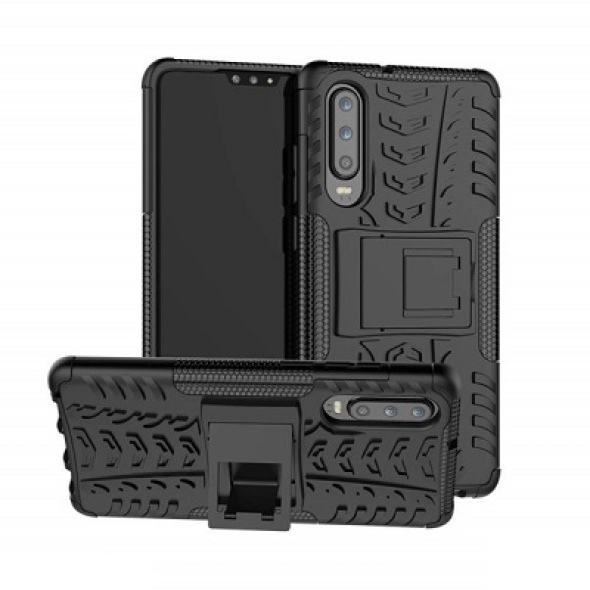 כיסוי extreme armor kickstand בצבע שחור-שחור לוואווי p30 – huawei p30