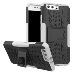 כיסוי extreme armor kickstand בצבע שחור-לבן לוואווי p10 פלוס – huawei p10 plus