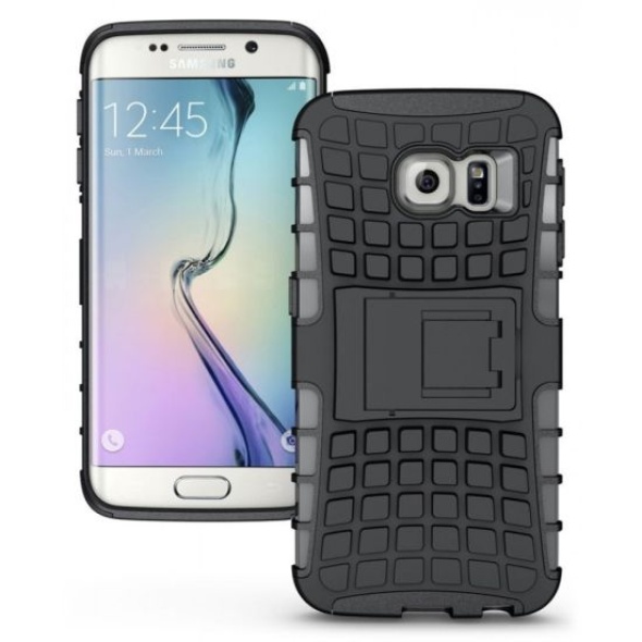 כיסוי extreme armor kickstand בצבע שחור-שחור לגלקסי s6 אדג' – galaxy s6 edge