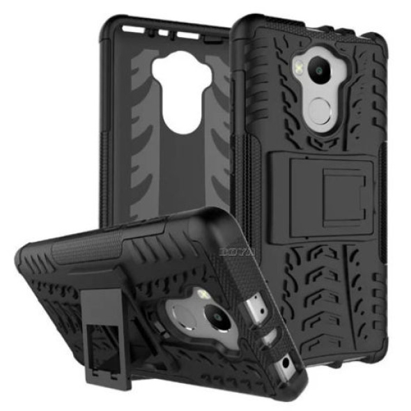 כיסוי extreme armor kickstand בצבע שחור-שחור ל-xiaomi redmi 4 / redmi 4 prime