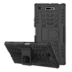 כיסוי extreme armor kickstand בצבע שחור-שחור ל-sony xperia xz1