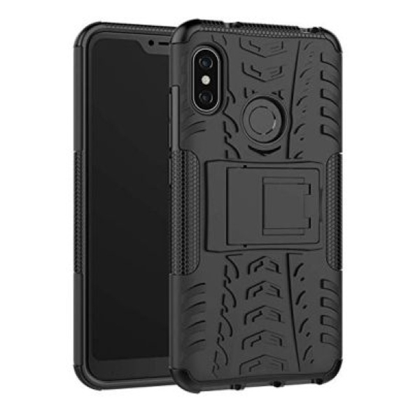 כיסוי extreme armor kickstand בצבע שחור-שחור ל-xiaomi redmi 6a