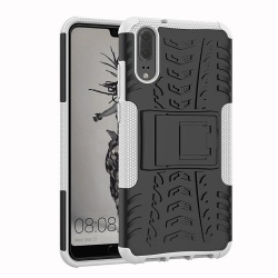 כיסוי extreme armor kickstand בצבע שחור-לבן לוואווי p20 – huawei p20