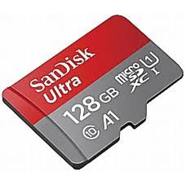 כרטיס זיכרון ultra microsdxc של חברת sandisk בנפח 128gb מהירות class 10