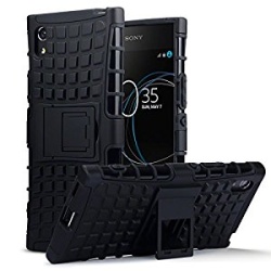 כיסוי extreme armor kickstand בצבע שחור-שחור ל-sony xperia xa1