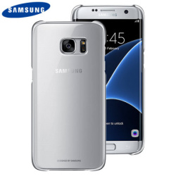 כיסוי clear cover case מקורי בצבע שקוף-כסוף לסמסונג גלקסי samsung galaxy s7 edge