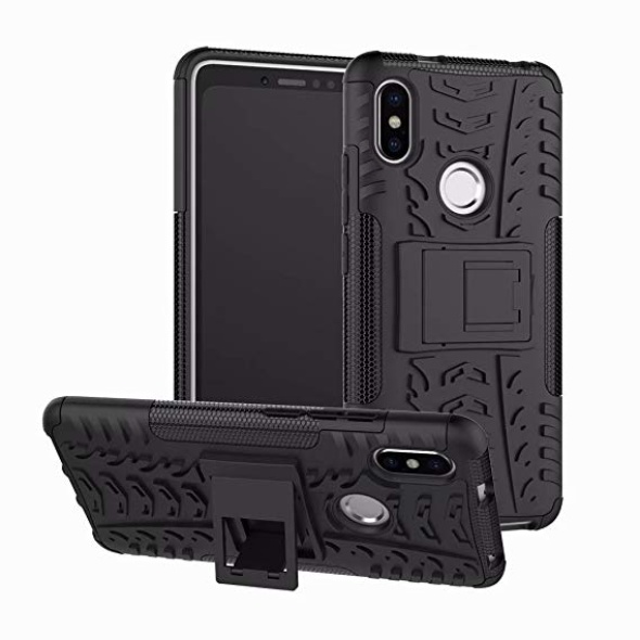 כיסוי extreme armor kickstand בצבע שחור-שחור ל-xiaomi redmi s2