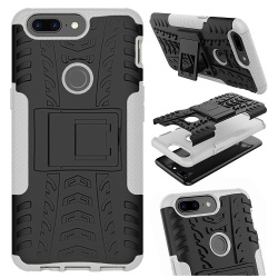 כיסוי extreme armor kickstand בצבע שחור-לבן ל-oneplus 5t