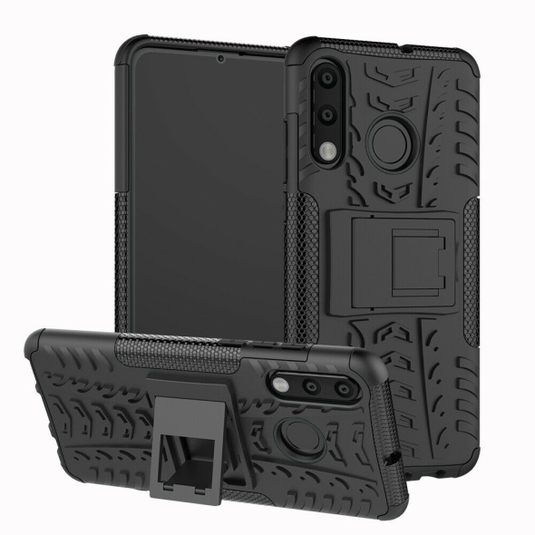 כיסוי extreme armor kickstand בצבע שחור-שחור לוואווי p30 לייט – huawei p30 lite