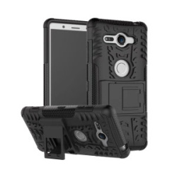 כיסוי extreme armor kickstand בצבע שחור-שחור ל-sony xperia xz2 compact