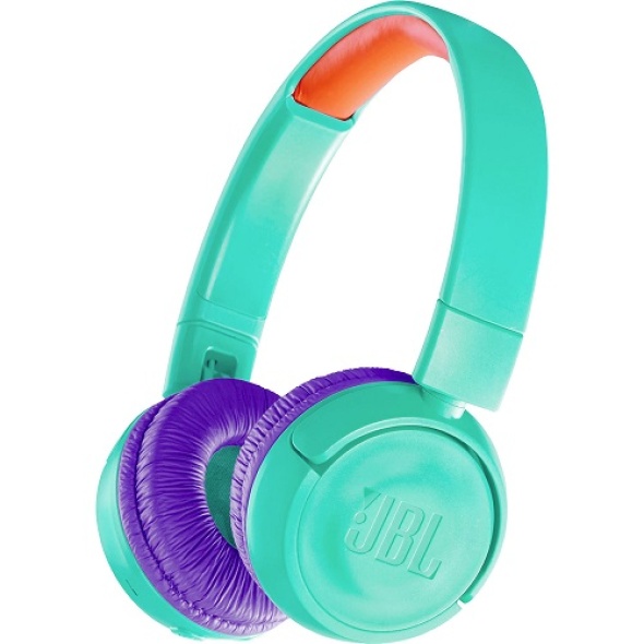 אוזניות ‏אלחוטיות jbl jr300bt צבע טורכיז-סגול – מותאמות לילדים