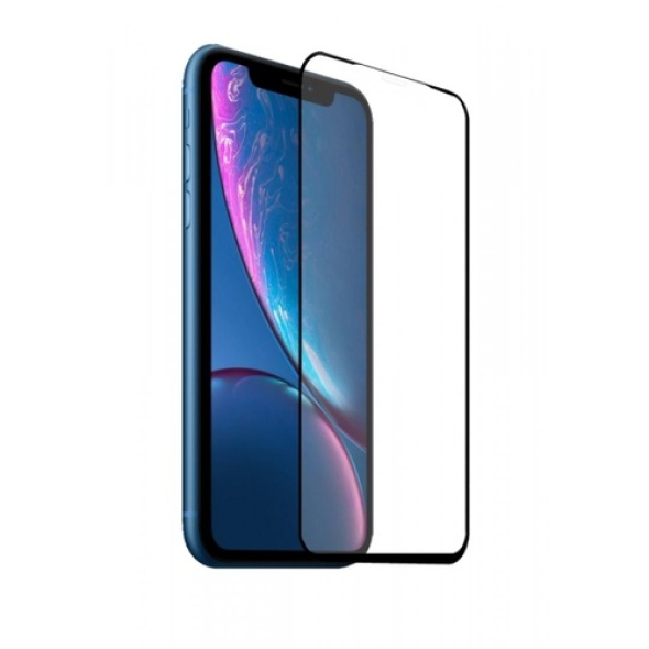 מגן מסך זכוכית לאייפון iphone xr עם מסגרת שחורה